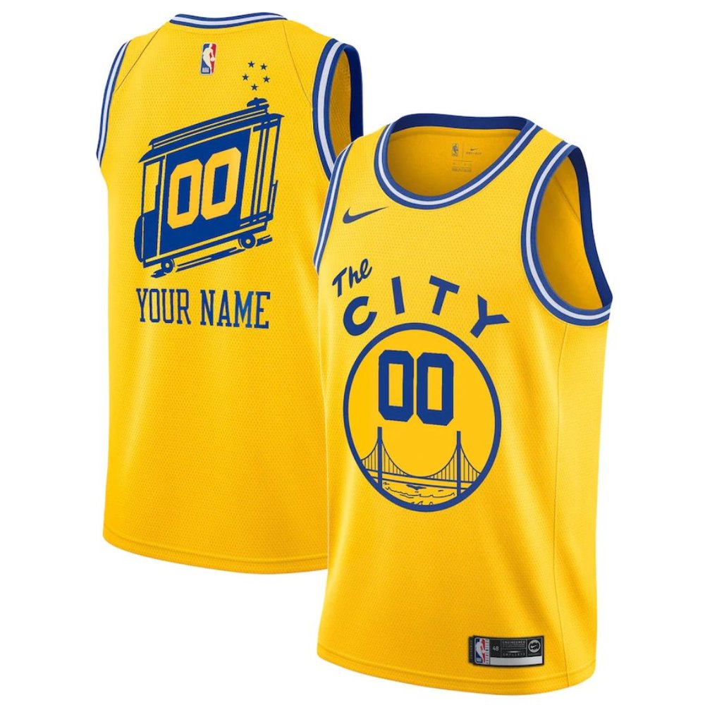 Nike Size Medium Men's Golden State Warriors Swingman Jersey -‎ Yellow NWT